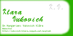 klara vukovich business card